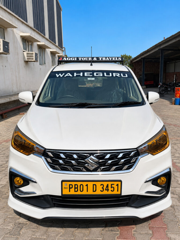 Ertiga MPV taxi from dhuri to Chandigarh airport & Delhi Airport service by Jaggi Tour & Travel