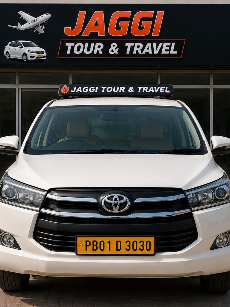 Jaggi Tour and Travel office with Toyota Innova taxi in Dhuri Sangrur